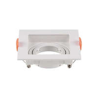 V-TAC V-TAC GU10 LED műanyag spotlámpa keret, fehér billenthető szögletes lámpatest - SKU 6656