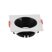 V-TAC V-TAC GU10 LED műanyag spotlámpa keret, fehér és fekete billenthető szögletes lámpatest - SKU 6651