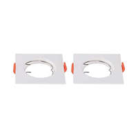 V-TAC V-TAC GU10 LED műanyag spotlámpa keret, fehér szögletes fix lámpatest, 2 db/csomag - SKU 6642