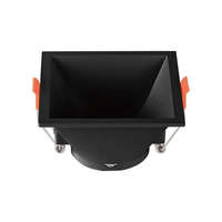 V-TAC V-TAC GU10 LED műanyag spotlámpa keret, mélyített fekete szögletes fix lámpatest - SKU 6639