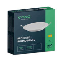 V-TAC V-TAC süllyeszthető, műanyag házas, kerek LED panel 6W, hideg fehér - SKU 7860