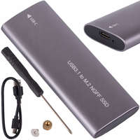  Hordozható M.2 SSD tok, USB-C - szürke