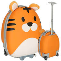  Gyerek gurulós bőrönd, 28x40x21cm - tigris