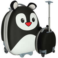  Gyerek gurulós bőrönd, 28x40x21cm - pingvin