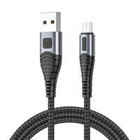  USB-Micro USB kábel Vipfan X10, 3A, 1,2m, fonott (fekete)