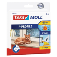 Tesa TESA P-PROFIL AJTÓ-, ABLAKTÖMÍTŐ SZALAG, 9MMX6M, FEHÉR, BELTÉRI