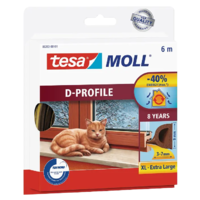 Tesa TESA D-PROFIL AJTÓ-, ABLAKTÖMÍTŐ SZALAG, 9MMX6M, BARNA, BELTÉRI