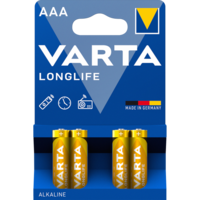 Varta VARTA LONGLIFE ALKÁLI MIKRO ELEM AAA BL4 1,5V 1100 MAH