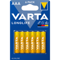 Varta VARTA LONGLIFE ALKÁLI MIKRO ELEM AAA BL6 1,5V 1100 MAH