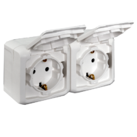 Legrand LEGRAND FORIX IP44 FK 2X2P+F FÖLDELT ALJZAT FEHÉR,GYERMEKVÉDELEMMEL, 16A 250V