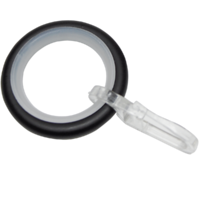 Gardinia GARDINIA MEMPHIS KARIKA AKASZTÓVAL, D25MM, FEKETE, FÉM/MŰANYAG, 10DB/CSOM