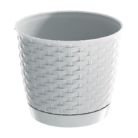 Márka nélkül / Without brand RATOLLA KEREK CSERÉP +ALJ 14CM MŰANYAG, FEHÉR