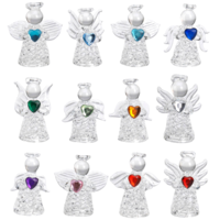 Márka nélkül / Without brand DÍSZ ANGYALKA SZIVECSKÉVEL ÜVEG 2,5X5,2CM 12FÉLE MODELL