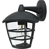 Praktiker Lighting Praktiker Sirius lefelé álló fekete kültéri fali lámpa