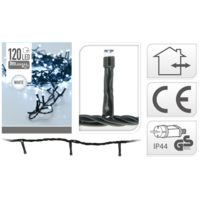 Márka nélkül / Without brand FÉNYFÜZÉR 120 LED-ES FEHÉR KÜL- ÉS BELTÉRI 9 M KÁBEL: 3 M