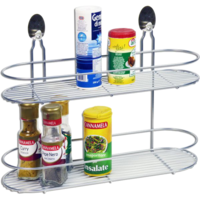 Aromacar AROMACAR FŰSZERPOLC CUKY PROOF 2-SZINT.OVÁL NANO BEVONAT,KRÓMOZ.ACÉL 38X13X30CM