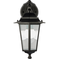 Praktiker Lighting PRAKTIKER KÜLTÉRI FALIKAR E27 60W IP44 FEKETE LEFELÉ ÁLLÓ 22X17X32,5CM