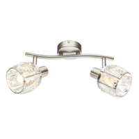 Globo GLOBO KRIS SPOTLÁMPA E14 2XMAX.40W IP20 28X18CM KRISTÁLY NIKKEL MATT KRÓM ÜVEG
