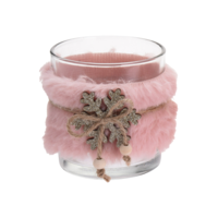 Márka nélkül / Without brand MÉCSESTARTÓ SZŐRÖS DEKORRAL 7,3X7,3X8CM 4 FÉLE MODELL