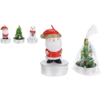 Márka nélkül / Without brand FIGURÁS GYERTYA 3,8X3,8X6,5CM TÉLAPÓ / FENYŐFA / LÁMA FIGURA