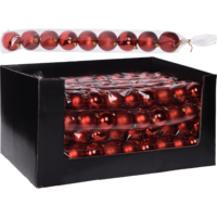 Márka nélkül / Without brand DEKOR GÖMB 6CM 9DB-OS PIROS SZÍNŰ MŰANYAG MATT FÉNYES GLITTERES