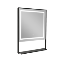 Sanotechnik SANOTECHNIK TÜKÖR 60X80 CM FEKETE LED VILÁGÍTÁSSAL, PIPEREPOLC, BLUETOOTH, PÁRÁSODÁSGÁTLÓS