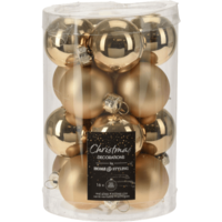 Márka nélkül / Without brand ÜVEG GÖMB SZETT 16DB 3,5CM ARANY 8DB FÉNYES 8DB MATT