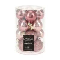 Márka nélkül / Without brand ÜVEG GÖMB SZETT 16DB 3,5CM PINK 8DB FÉNYES 8DB MATT