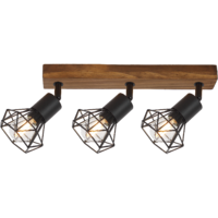 Rábalux RÁBALUX ZEUS SPOTLÁMPA E14 3XMAX.40W IP20 9,5X52,5CM FÉM/FA FEKETE/TÖLGY