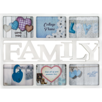 Home Decor HOME DECOR FAMILY KÉPKERET 6 FOTÓHOZ 46X33,5CM FEHÉR MŰANYAG