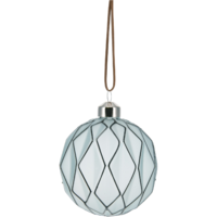 Márka nélkül / Without brand GÖMB ÜVEG DÍSZ GEOMETRIKUS MINTÁVAL 8CM KÉTFÉLE MODELL