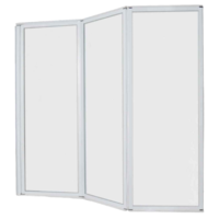 Sanotechnik SANOTECHNIK KÁDPARAVÁN HÁROMRÉSZES (40+40+40)X121CM 4MM, VÍZTISZTA, FEHÉR PROFIL, HARMONIKÁS