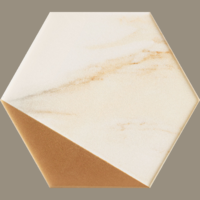 Domino Domino Flare 12,5x11cm hexagon fehér-arany dekorcsempe