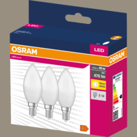 Osram OSRAM LED VALUE FÉNYFORRÁS E14 4,9W 470LM 2700K B40 GYERTYA 3DB/CSOMAG