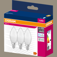 Osram OSRAM LED VALUE FÉNYFORRÁS E14 4,9W 470LM 6500K B40 GYERTYA 3DB/CSOMAG