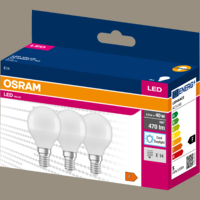 Osram OSRAM LED VALUE FÉNYFORRÁS E14 4,9W 470LM 6500K P40 KISGÖMB 3DB/CSOMAG