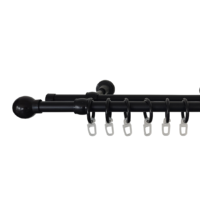 Műfém MŰFÉM FÉM KARNIS SZETT 240CM KÉTSOROS 16MM FEKETE GÖMB VÉG