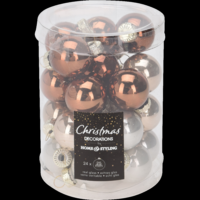 Márka nélkül / Without brand GÖMB SZETT ÜVEG KÁVÉ 25MM 24DB: 12 FÉNYES, 12 MATT