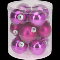 Márka nélkül / Without brand GÖMB SZETT ÜVEG FUKSZIA 60MM 12DB 6 FÉNYES 6 MATT