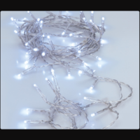 Márka nélkül / Without brand FÉNYFÜZÉR BELTÉRI 50 LED HIDEG FEHÉR, 5M, 6/18 IDŐZÍTŐ, ELEMES