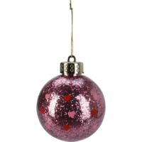 Márka nélkül / Without brand KARÁCSONYI GÖMB 8CM ÁTLÁTSZÓ BELÜL CSILLOGÁSSAL MATT ÉS FÉNYES