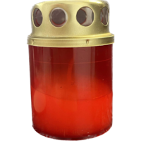 Márka nélkül / Without brand MŰANYAG MÉCSES FÉM TETŐVEL PIROS 25GR