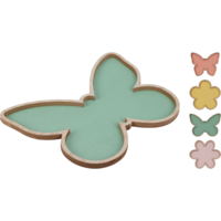 Márka nélkül / Without brand DEKOR PILLANGÓ/VIRÁG ALAKÚ TÁLCA 29,5X1,7X23CM FA, 4-FÉLE MODELL