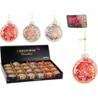 Márka nélkül / Without brand Karácsonyfadísz macaron 5,4x4,3x6,3cm 3-féle típus üveg