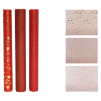 Norand Csomagolóanyag 200cm műanyag glitteres 3-féle piros színben