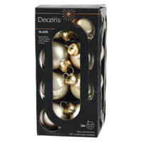 Norand Igazgyöngy színű matt-fényes 3,5 cm üveggömb szett 16 db/cs