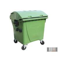 külső hulladéktároló, Gömbölyű fedelű műanyag konténer - 1100 L zöld színben HUL-0014-2