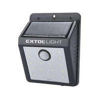 EXTOL EXTOL 43130 éjszakai készenléti LED lámpa, 0,4W, 16 LED; 120 Lm, napelem+szenzor, Li-ion akkus, 1200 mAh, falra szerelhető
