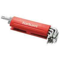 FORTUM FORTUM 4710300 torx kulcs klt. 9db, hosszú, T10-50, S2, 10db/cse; T10-T15-T20-T25-T27-T30-T40-T45-T50, műanyag markolat FORTUM