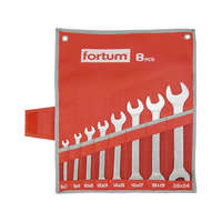 FORTUM FORTUM 4730104 villás kulcs klt. 8db 6-24mm, 61CrV5, mattkróm; 6×7, 8×9, 10×11, 12×13, 14×15, 16×17, 18×19, 22×24mm, vászon tok FORTUM